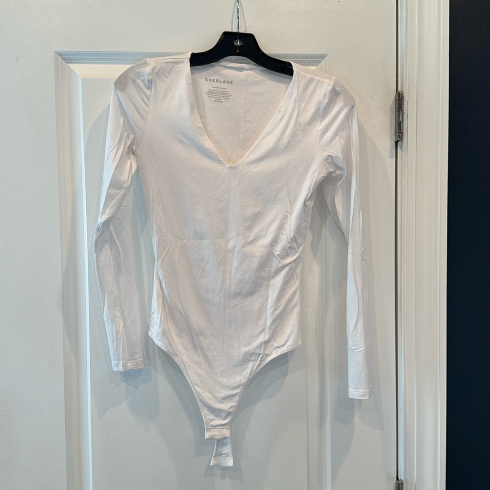 Everlane The Long-Sleeve V-Neck Bodysuit